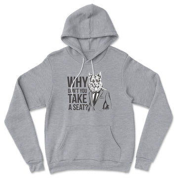 Why Dont You Take A Seat Hoodie in Athletic Heather color